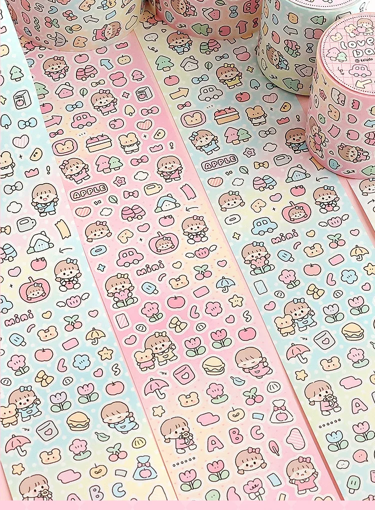 500CM/roll lovely day Tape Cartoon Stationery Stickers Kawaii Decoration Adhesive Tape Korean School Supplies Diary