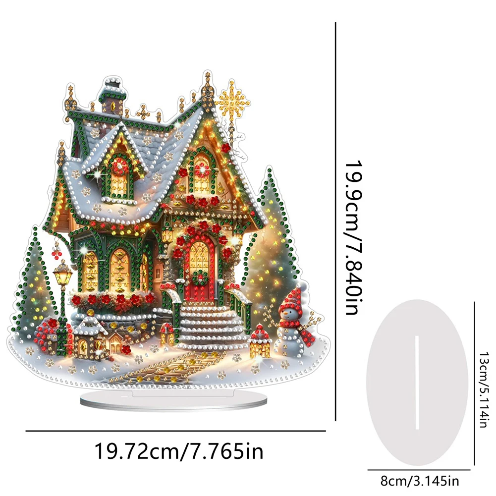 Acrylic Christmas House Diamond Painting Ornament Kit
