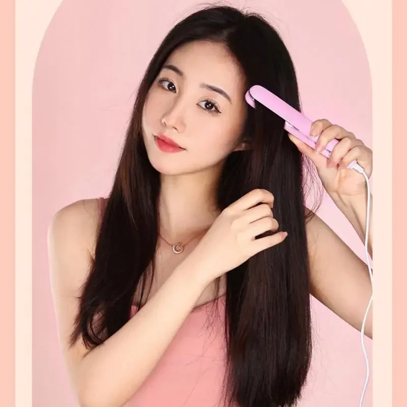 Non-damaging Ceramic Plate, Bangs Clip,Multi-color Splint,Mini Hair Straightener, Quick Heating,  Curling and Straightening