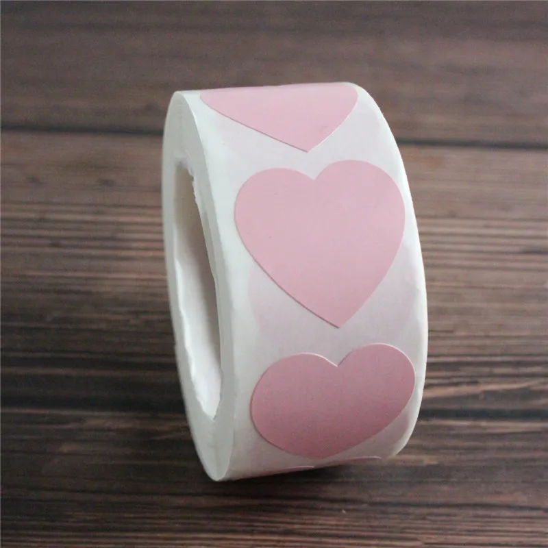 500 Pcs Heart Stickers Black And Pink Seal Labels Christmas Gift Package Decoration Sticker Envelop Seals Decorative Stickers Diy Scrapbooking Accessories