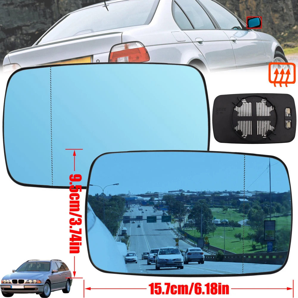 

1 Pair Rearview Mirror Glass With Backing Plate Heated Driver Left & Passenger Right Compatible For 3 Series E46 1998 - 2006