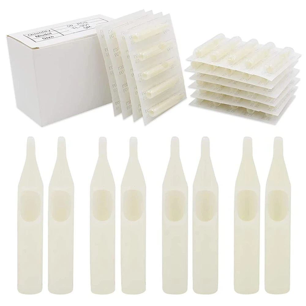 Disposable Tattoo Tips 100/50/20/10Pcs White Tattoo Tips Disposable Sterilized Nozzle Tip RT FT for Needles Gun Grip