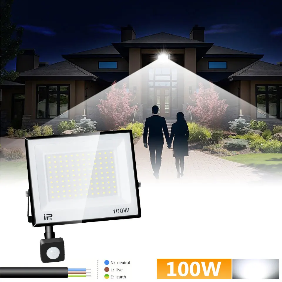 Waterproof Outdoor LED PIR Motion Sensor Floodlight