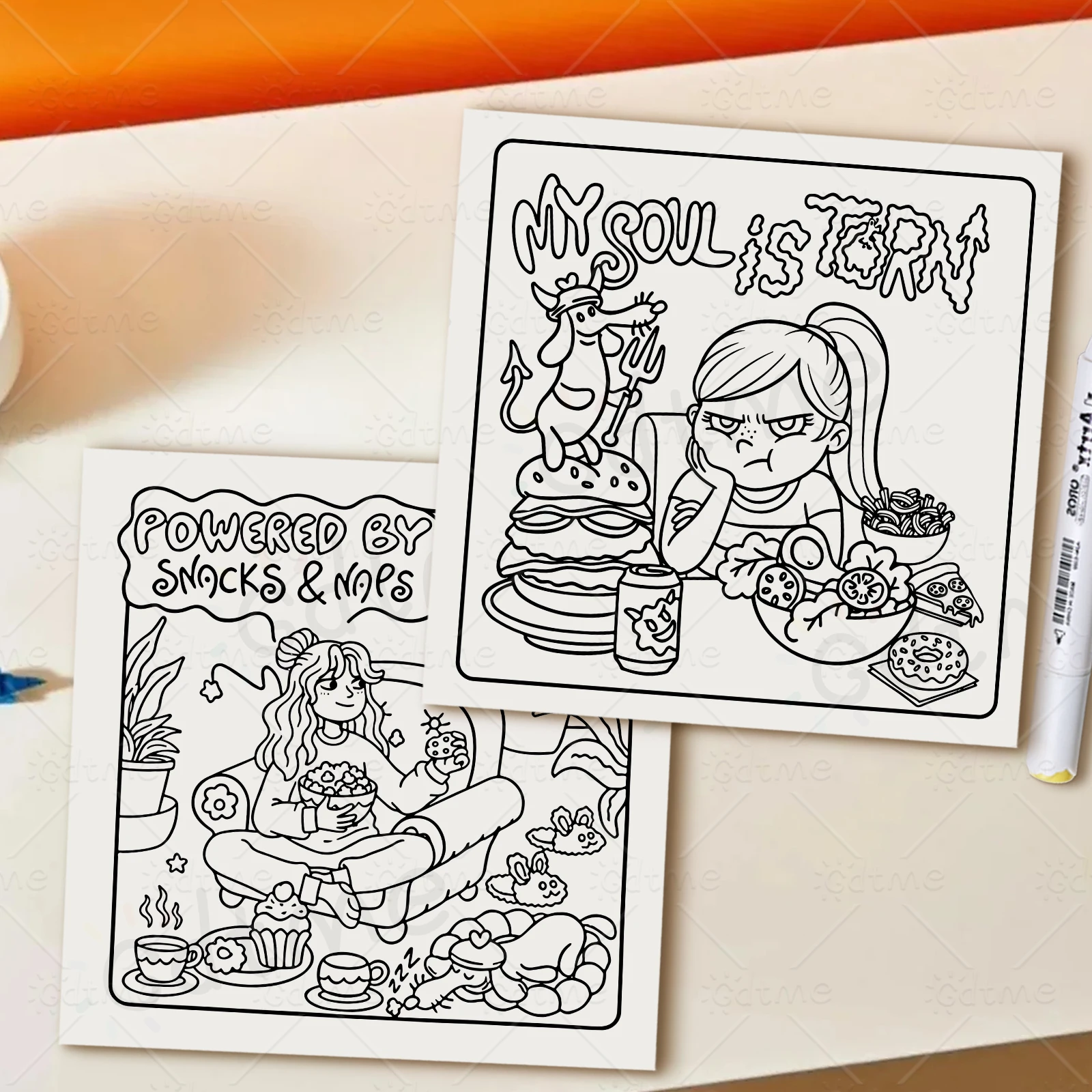 Charming Characters & Delightful Cartoon Scenes: A Stress-Relief Coloring Book