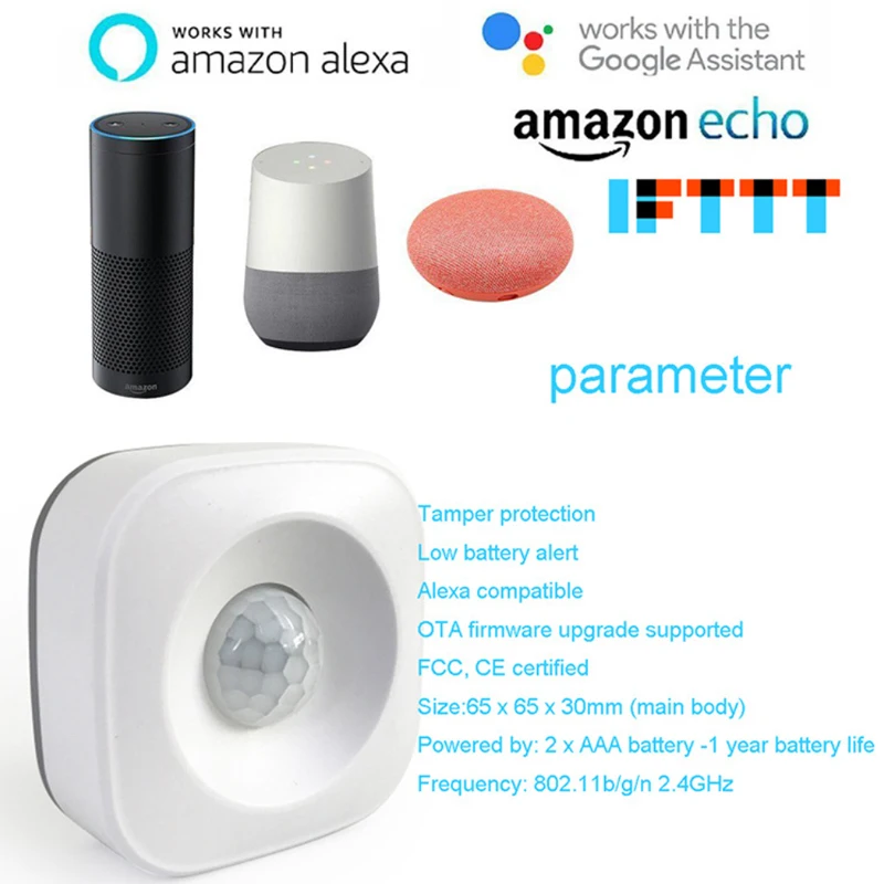 

TUYA Human Infrared Detector 2.4GHz Smart Life Sensor Google Home IFTTT Voice Assistant Work Independently For Smart Home TUYA