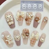 5Pcs3D Silicone DIY Nail Pressing Mold Reusable Kawaii Bear Sweet Cake Cute Pig Lucky Cat Nail Art Nail Beauty Charm 5