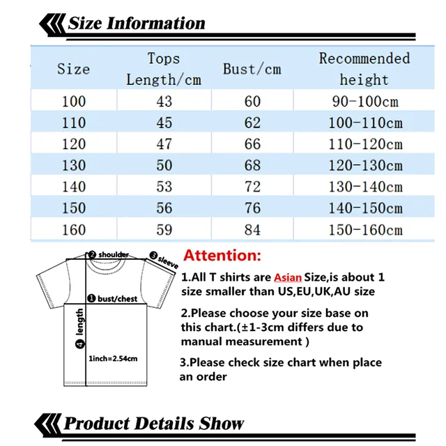 T Shirt Size Inches H And M Kids Size Guide Cartoon Pokemon