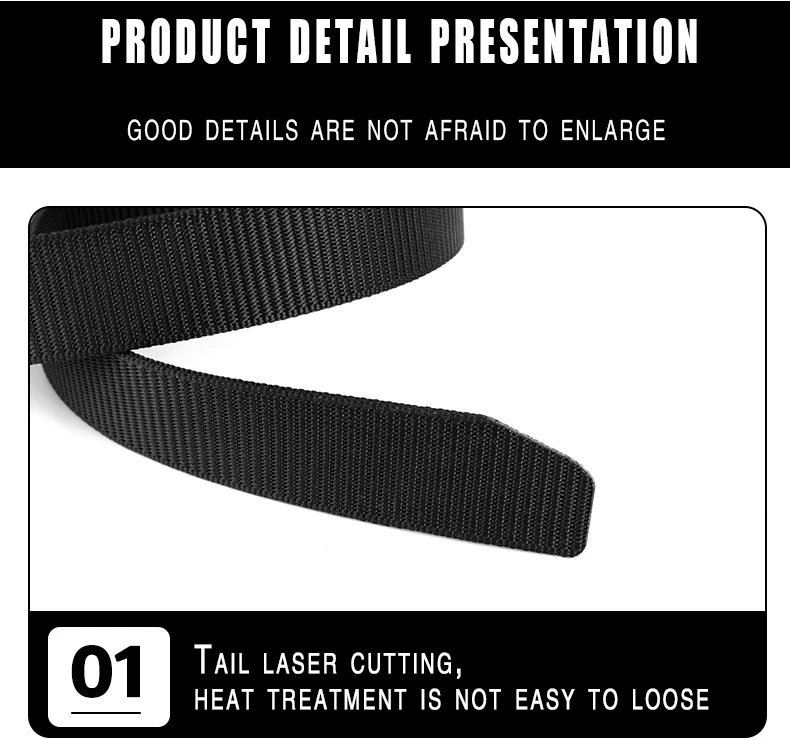 2023 militär Männer Gürtel Armee Gürtel Einstellbar Mann Outdoor Reise Taktische Taille Mit Kunststoff Schnalle Für Hosen 125 cm Nylon geflecht – Detail 3