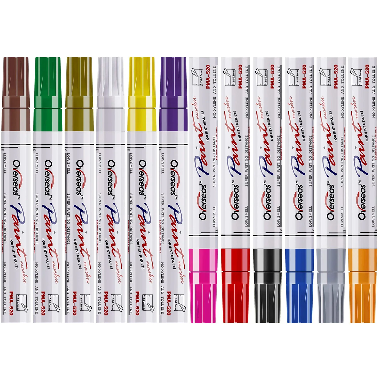 

Pack of 6 Permanent Paint Pens Paint Markers for Plastic Oil Based Paint Marker Pens Set, Quick Dry and Waterproof,Oil Paint Pen