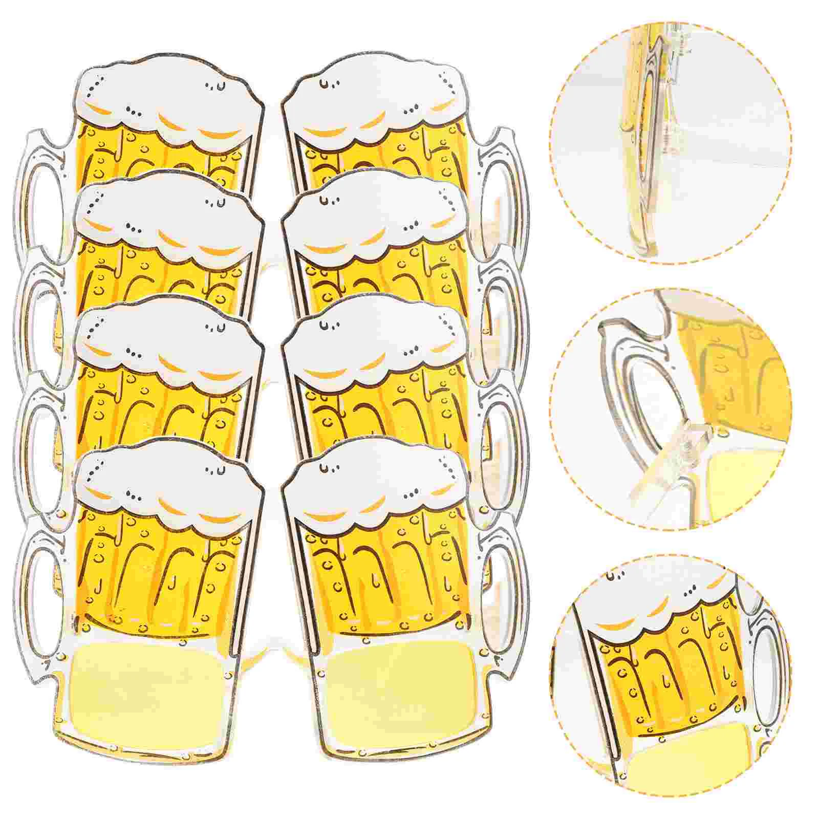 

4 Pcs Funny Shape Party Sunglasses Christmas Decorations Mug Shaped Carnival Eyeglasses Prom