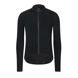 Winter Thermal Fleece Men's Cycling Jersey - Long Sleeve Outdoor Bike Shirt - Asia-M (Black)