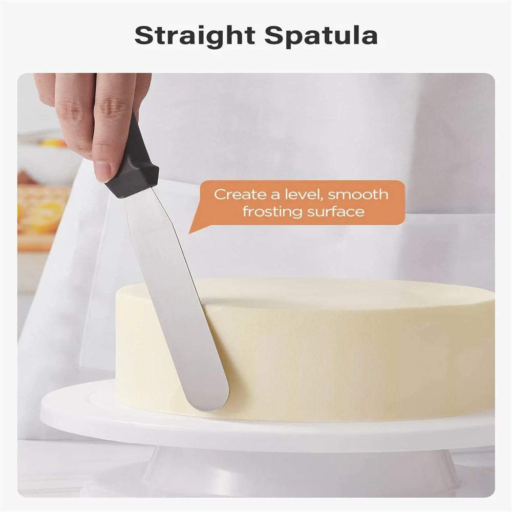 Cake Turntable Baking Supplies Cake Tools Rotating Bearing Turntable 6Pcs/Set Plastic Cake Turntable Rotating Cake Plastic Dough Pastry Decorating Cream Stand Rotary Table DIY Pan Baking Tool