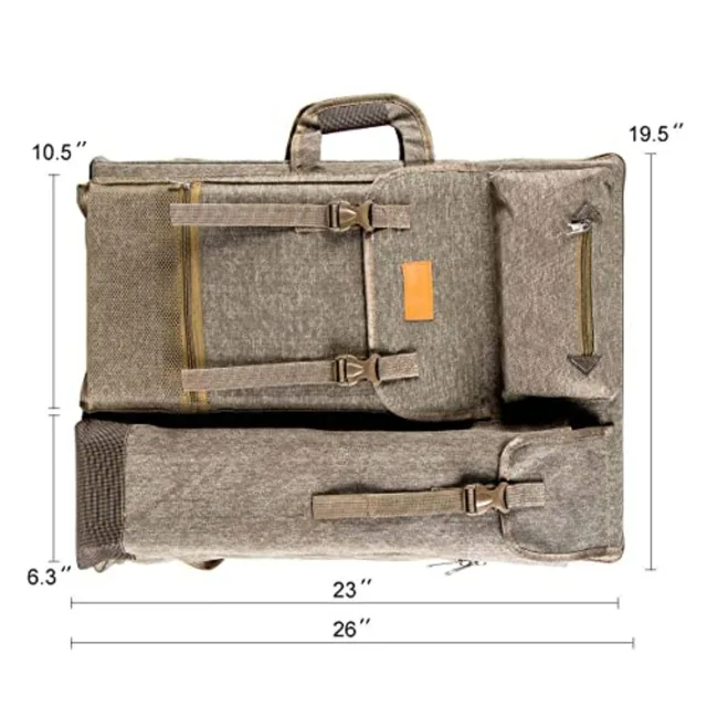 TRANSON Art Portfolio Case Artist Backpack Canvas Bag Large 26" x 19.5"
