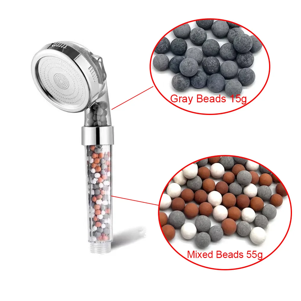Enhanced Shower Water Purification Filter with Anion Mineral Beads