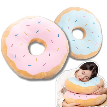 부드러운 도넛 인형 원형 쿠키 비스킷 모양 의자 쿠션, 사무실 소파 장식, 여아용 생일 선물, 부드러운 장난감
