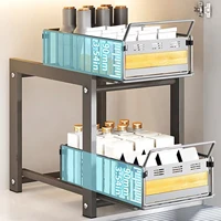 2-Tier Pull Out Organizer with Slide Drawers Adjustable Height Under Sink Storage Rack for Kitchen Bathroom Cabinet Storage Rack 5