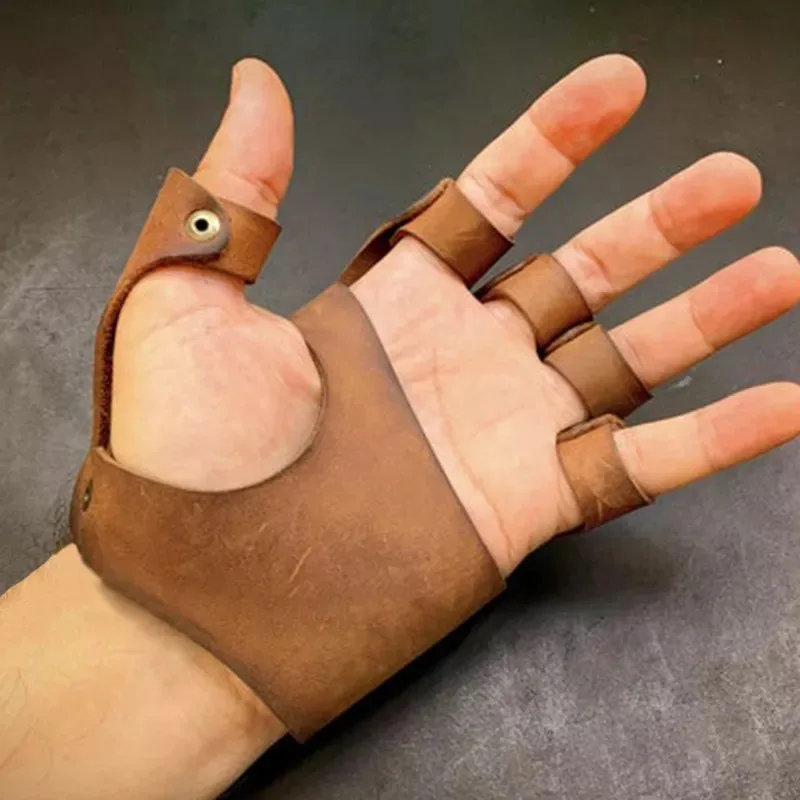 Cosplay Gloves Medieval Viking Pirate Floki Leather Glove Knight Samurai Arm Armor LARP Costume Steampunk Accessory Fingerless Mitten Men Women