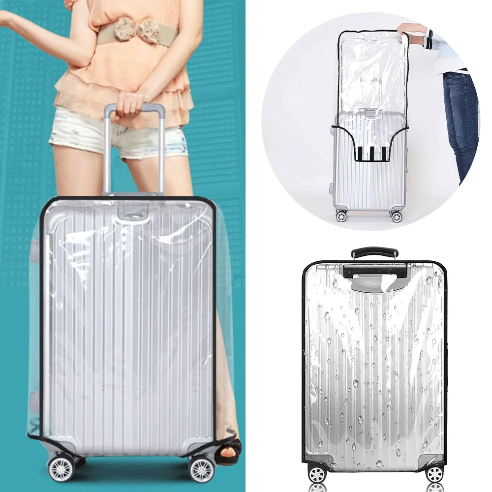 Luggage Cover Transparent PVC Waterproof Dust Cover Travel Trolley Suit for 18-30 Inch Bag Suitcase Dustproof Travel Accessories