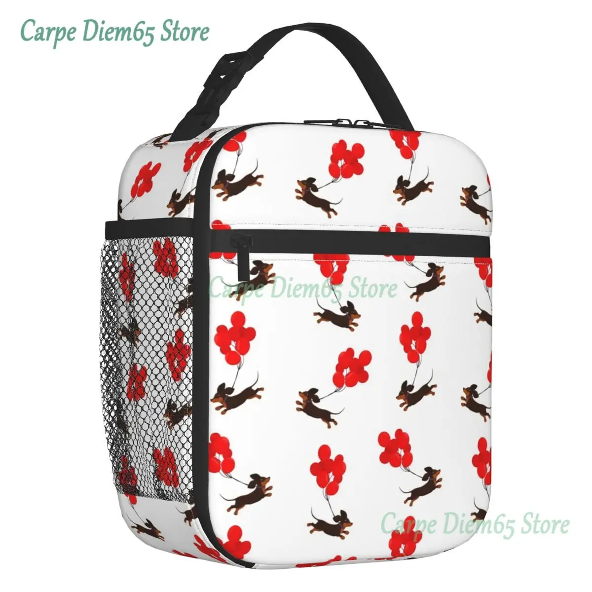 

Custom Sausage Dachshund Dog Lunch Bag Women Cooler Warm Insulated Lunch Boxes for Children School