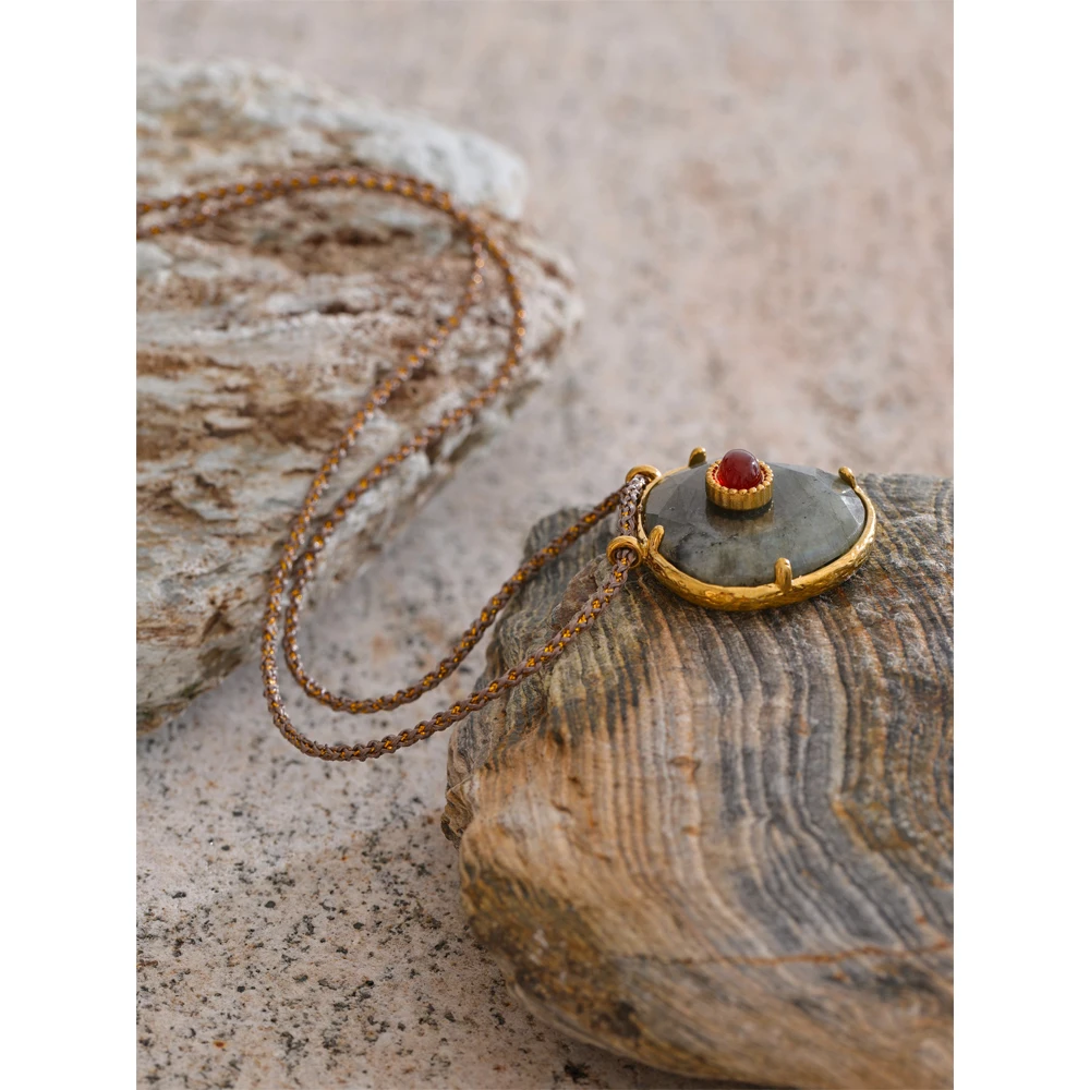 Yhpup Necklace Pendant Stone Standard