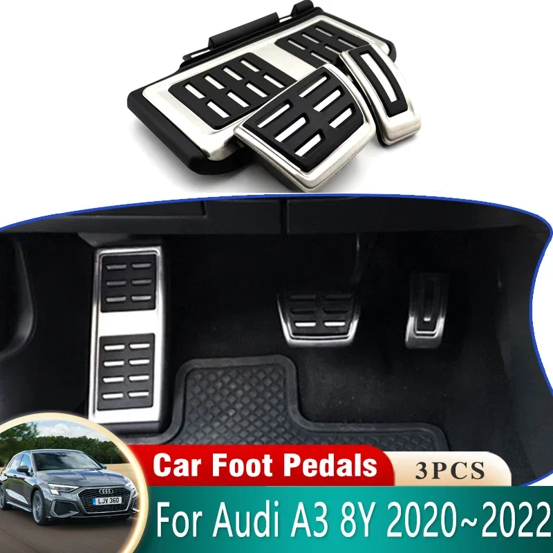 Car Brake Pedal For Audi A3 8Y Acessories Gas Brake Non-slip No Drilling Restfoot Pedal Protection Cover Non Slip