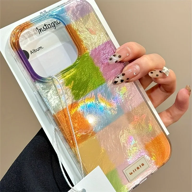Vortex Pattern Colorful Plaid Phone Case Cover