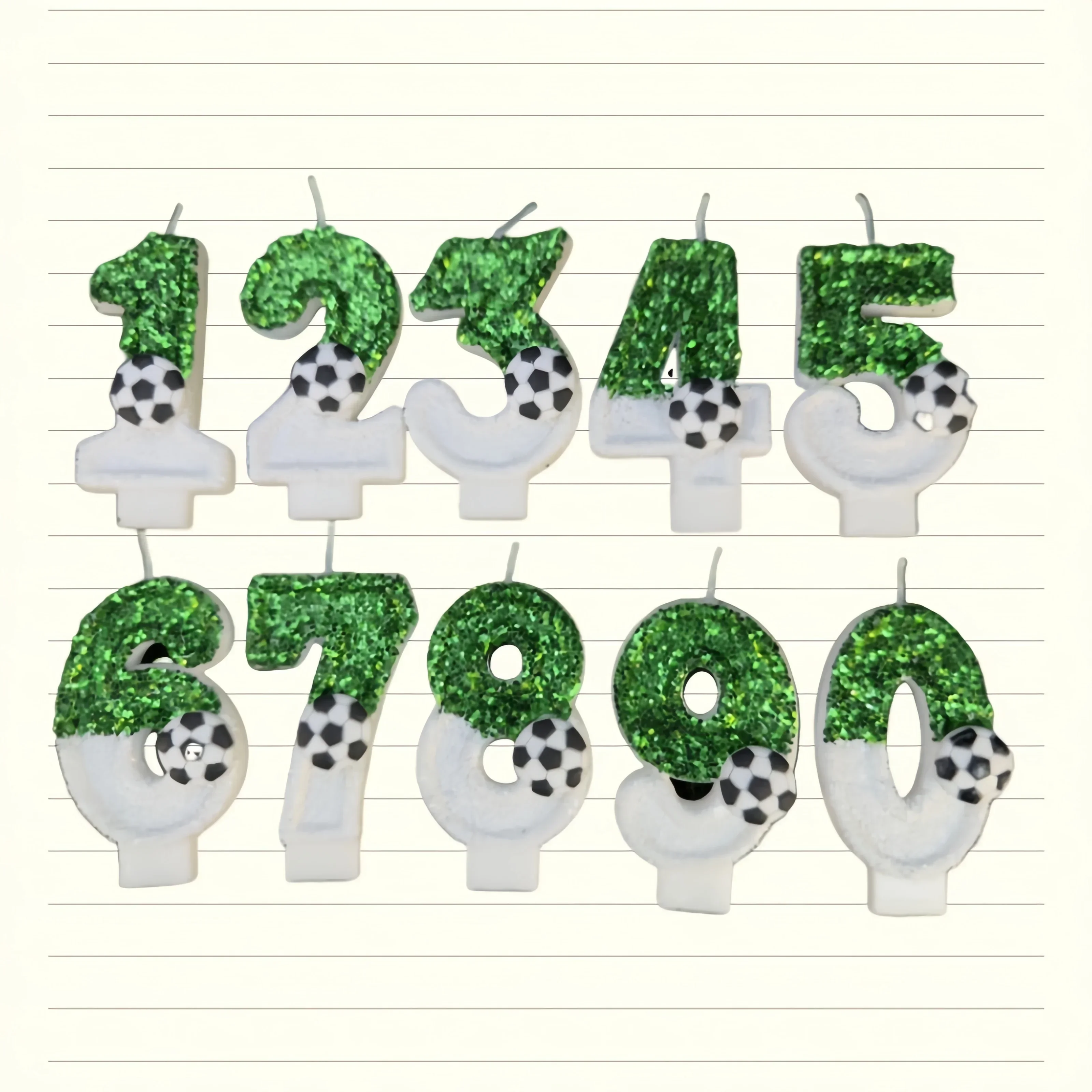 Football Birthday Candles 0-9 for Boy Party Cake