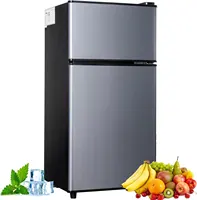 Mini Fridge with Freezer, 2.9 Cu.Ft Small Fridge, Energy Saving, Low Noise,7 Adjustable Thermostat, Double Door  Refrigerator 1