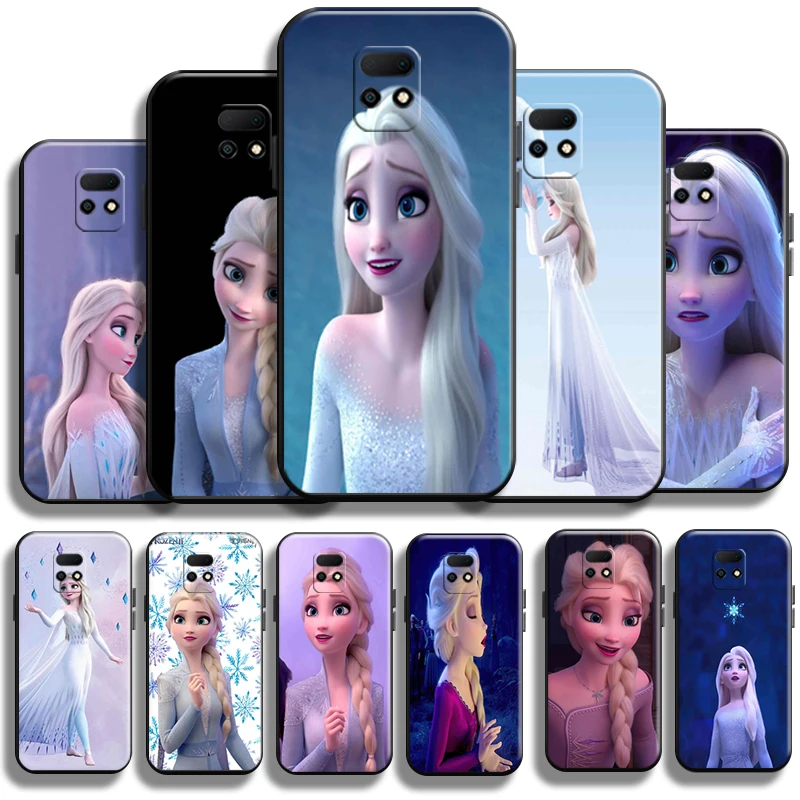 

Cute Pretty Frozen Elsa Anna For Xiaomi Redmi 10X Pro 5G 10X 4G Back Funda Soft Coque Liquid Silicon Full Protection Shell
