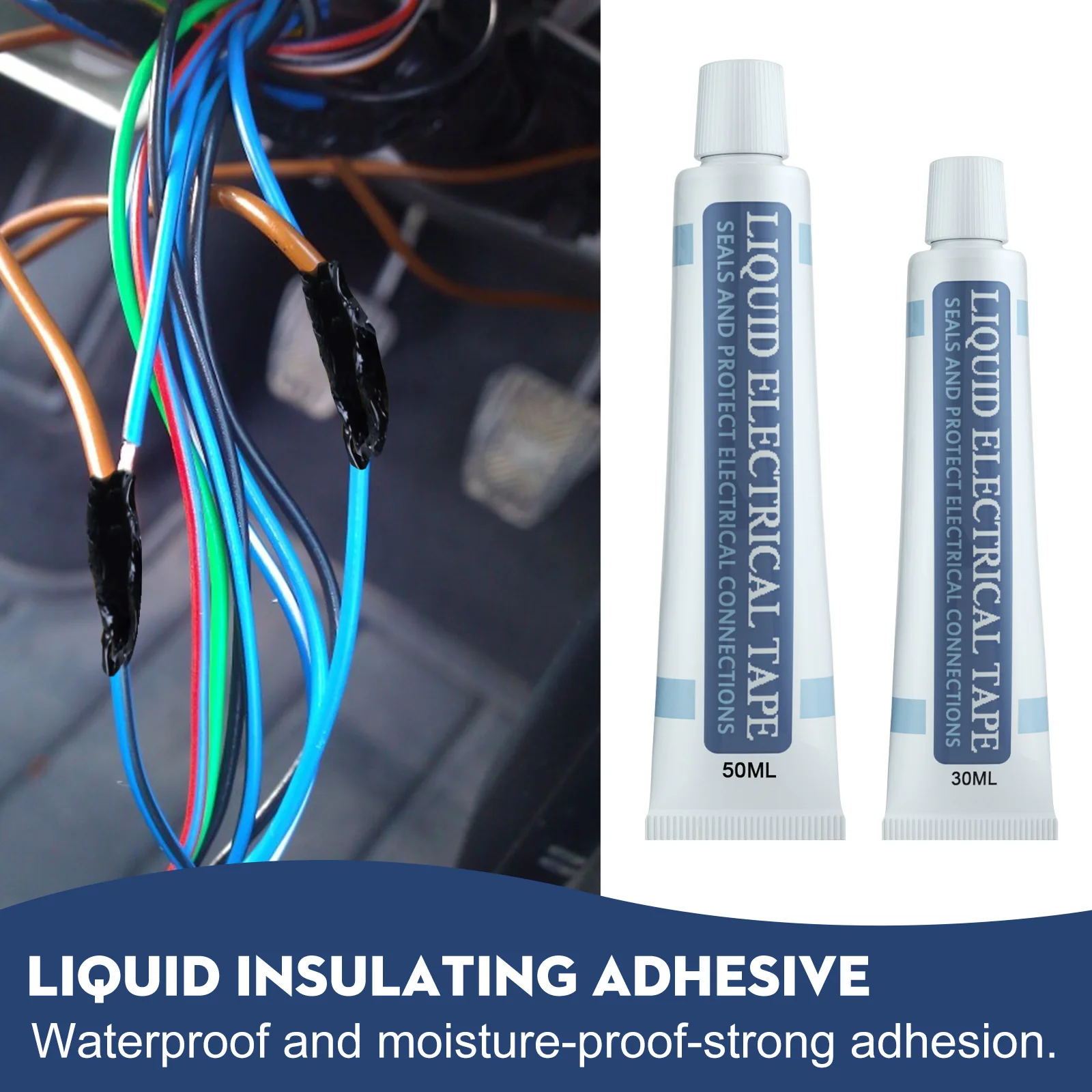 Liquid Insulating Tape Repair Rubber Electrical Wire Cable Coat Fix Line Glue Liquid Insulation Paste 30ML 50ML electrical tape sealant paste