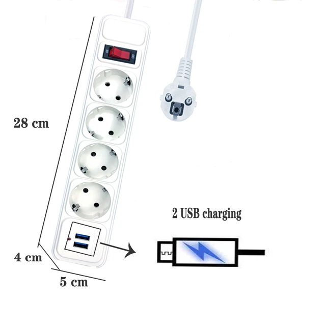 Plug Extension Cord Surge Protector  Extension Cord Power Strip - 2500w  10a Power - Aliexpress