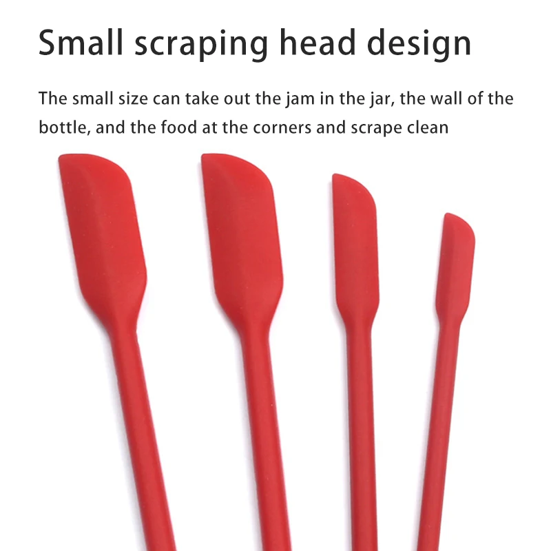 Makeup Bottle Scraper Mini Tip Spatula Jam Butter Cake Spatula Cooking Smooth Surface Scraper Baking Tool Honey Mixing Spoon 1Pc