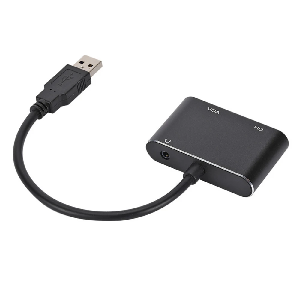 1080P HD USB3.0 to VGA HDMI-Compatible Audio Adapter For Computer Laptop to Monitor/TV Dual Screen Display
