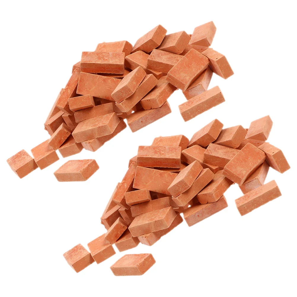

Mini Bricks Landscaping Tiny Red Bricks 100Pcs Miniature Wall Brick Dollhouse Blocks Model Crafts Realistic Fake Brick