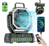 20000mAh High-Capacity Battery LED Light Camping Fan Movable Wireless Air Circulators Outdoor Ventilador with Hook 1