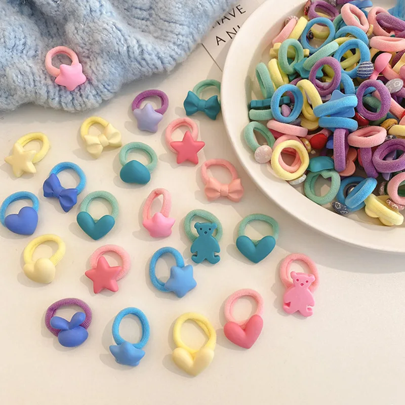 

Candy Color Children's Hair Rubber Band Cute Baby Girls Mini Hair Tie Sweet Bow Princess Hair Accessories Small Flower Headdress
