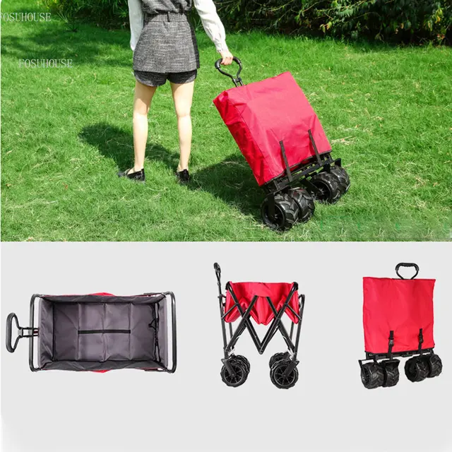 Kreatív Kerti Kocsik Szabadtéri Piknik Kemping Kocsi Halászat Otthoni Vásárlás Élelmiszerbolt Hordozható Összecsukható Kerekekkel - Image 5