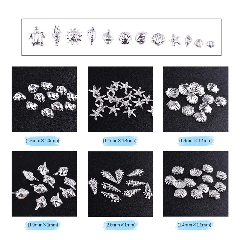 Ocean Theme Metal Rivets Resin Filler Jewelry Fillings Material Star Shell 3d Nail Art Decoration DIY Accessories images - 6
