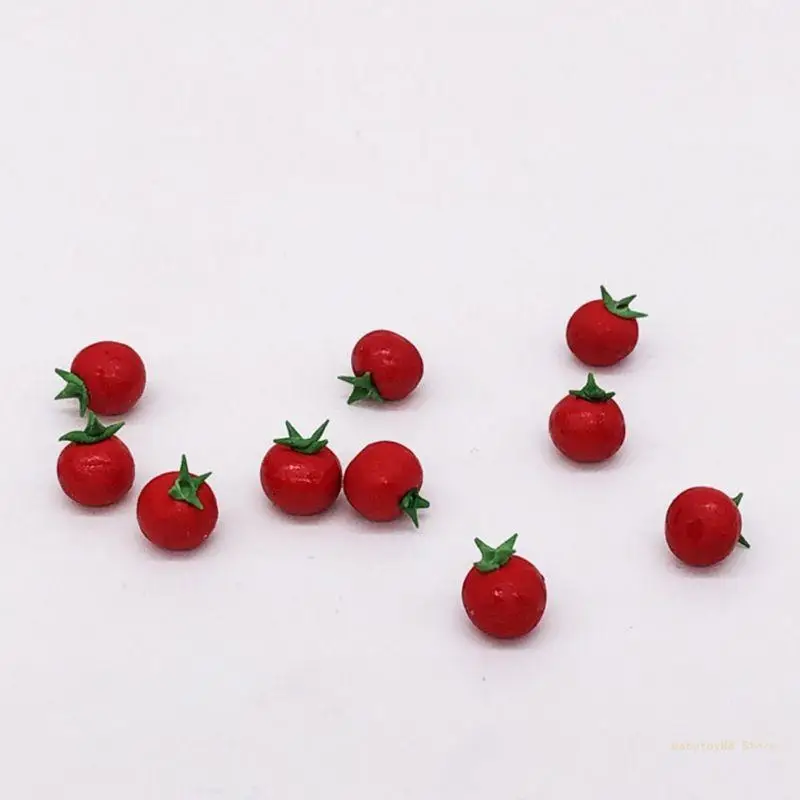 

Y4UD 10 шт. масштаб 1:12 кукольный домик из смолы искусственные миниатюрные фрукты помидоры кухня