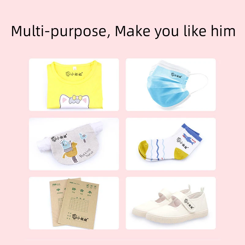 Children's Name Seal Student's Name Stamp Kindergarten Clothes Waterproof Sticker Montessori Stamp Gift