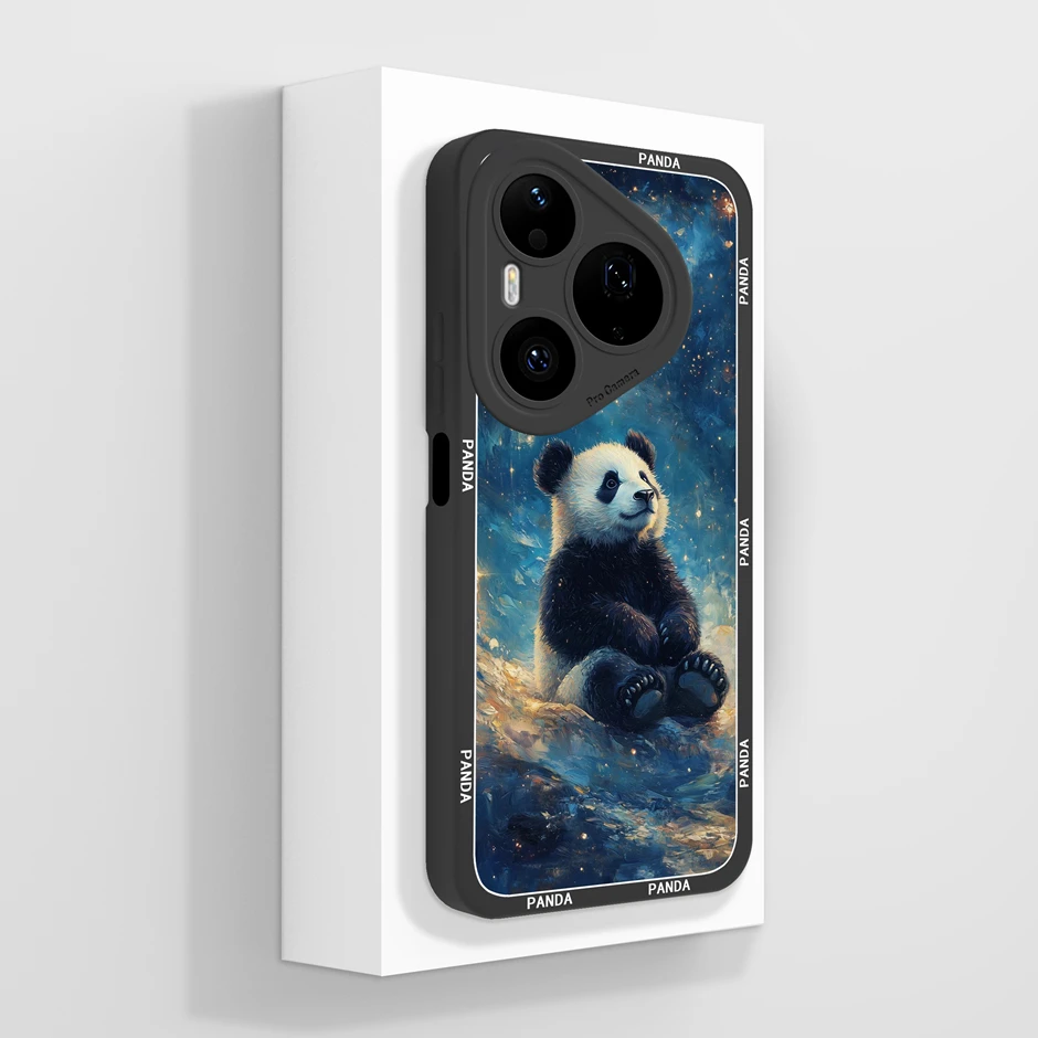 Cartoon Panda Star Portable Soft Minimalist Phone Case Cover