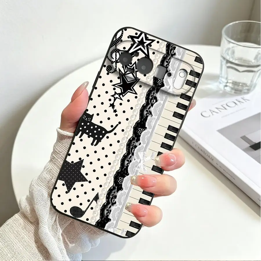 Elegant Lace Piano Design Phone Cover Case