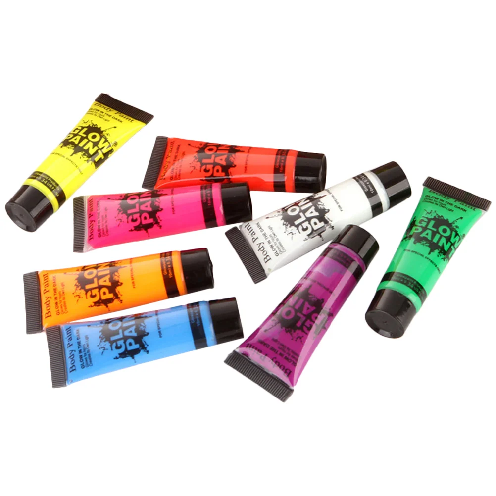 

8 Pcs Face Paint Fluorescent Halloween Luminous Glow The Dark Plastic Makeup Glowing Body