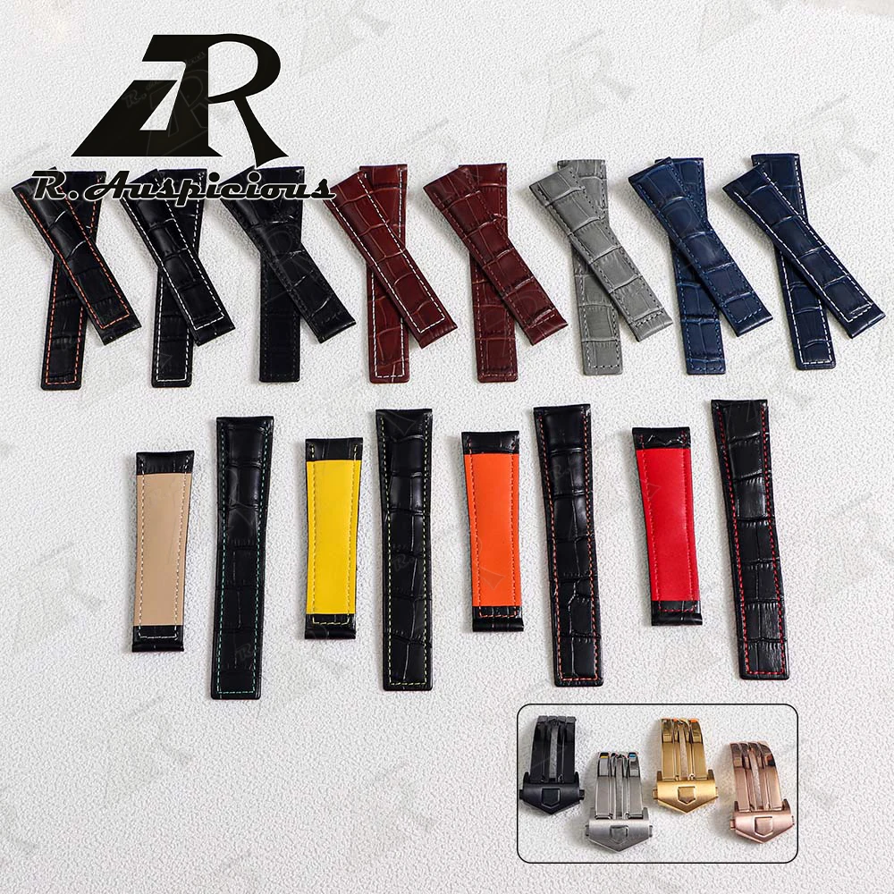 Cinturino In Vera Pelle Di Mucca Da 24Mm/22Mm Per Tag Heuer Calera Watch Carrera Monaco Watch Belt Accessori Per Orologi In Coccodrillo Cinturino