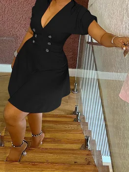 Women Plus Size Dress Floral Print Ruffle Sleeve V-Neck Summer Casual A-line Dress with Belt Detail and Pockets 3