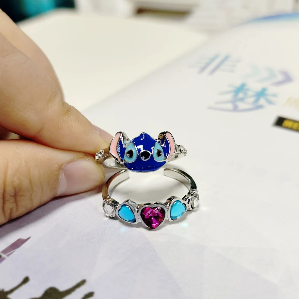 Disney Stitch Ring Cartoon Jewelry Ring Lilo Stitch Anime Figure