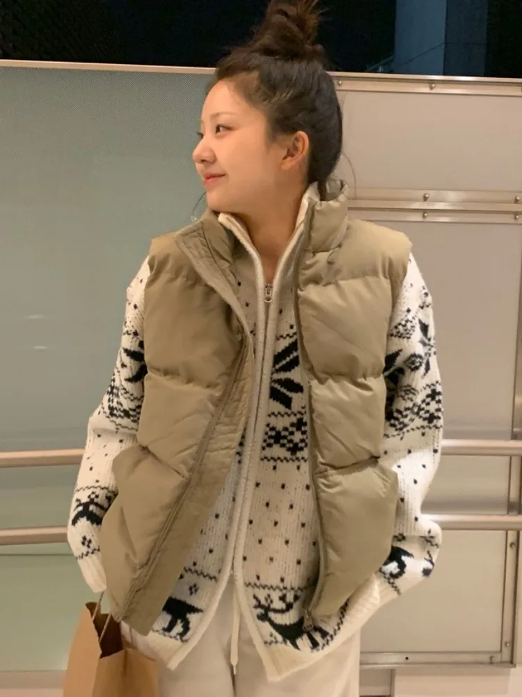 Retro Lazy Sle Cisas Snowflake Embroidery Color Blo Long Sve Loose Sweater Coat Women Autumn Winter Chic Commute S...