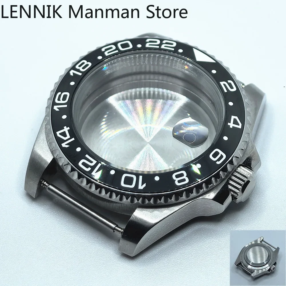 40mm Black PVD Watch Case with Transparent Back Glass