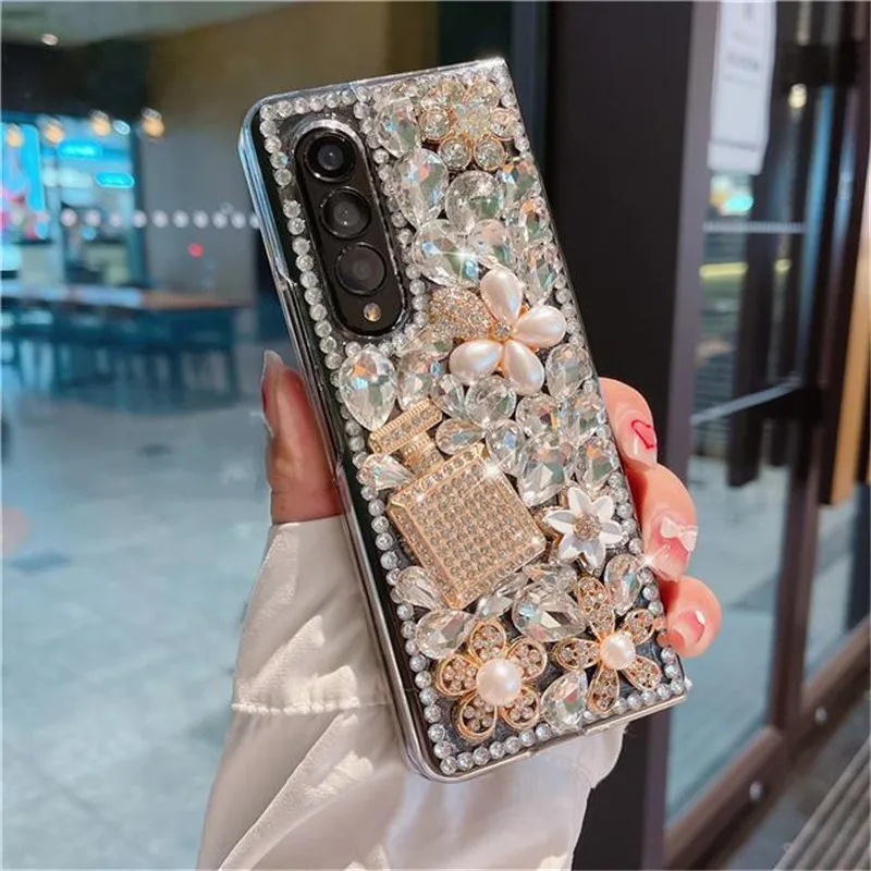 Rhinestone Phone Protector Samsung Galaxy Z Fold 2 3 4 5 6 Woman Case Diamond Housing Luxury Telefon Celular phone case
