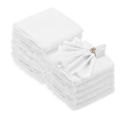 Set of 50 Sage Green Cotton Gauze Napkins - Eco-Friendly Tea Towels for Weddings, Parties, and Festive Table Decor (50pcs white)